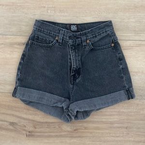 BDG Mom high rise shorts. Washed Black Denim.
